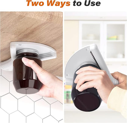 Jar Opener for Weak Hands, Dual Usage | Easy Grip Jar Opener & Under Cabinet