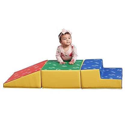 ECR4Kids SoftZone Junior Little Me Climb Crawl and Slide, Beginner Playset, Assorted, 3-Piece