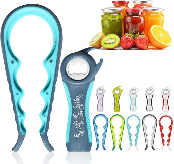 Jar Opener, 5 in 1 Multi Function Can Opener Bottle Opener Kit