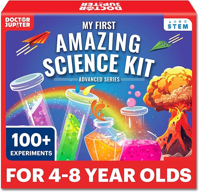 Doctor Jupiter My First Amazing Science Kit for Kids Ages 4-5-6-7-8 | Birthday Gift Ideas for 4+ Year Old Boys & Girls | Learning & Educational Projects | STEM Toy with 100+ Experiments