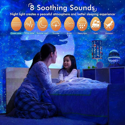 Rossetta Galaxy Projector for Bedroom, Smart App Star Light Projector with Bluetooth Speaker and White Noise, Night Light for Kids Adults Game Room, Home Party, Ceiling, Room Décor