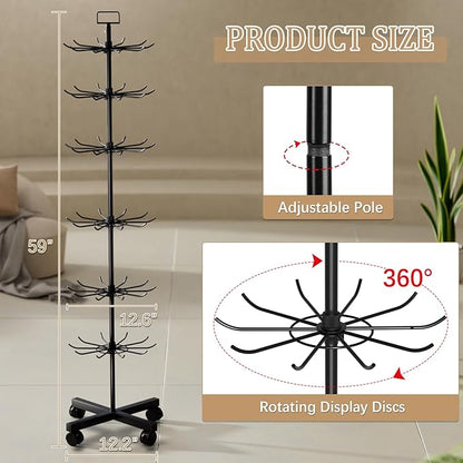 Exttlliy Retail Display Stand Store Display Rack 6 Tier Metal Spinning Display
