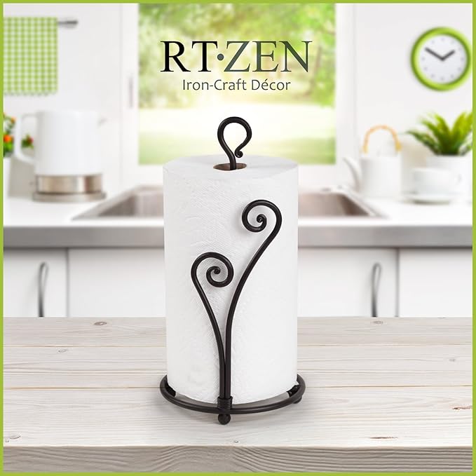 RTZEN Matte Black Paper Towel Holder Countertop