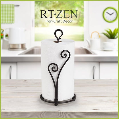 RTZEN Matte Black Paper Towel Holder Countertop