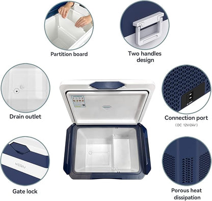 12 Volt Refrigerator Car Fridge Portable 12V 40 Quart Freezer Compressor Cooler