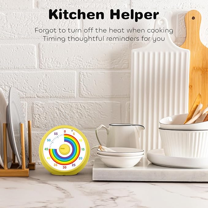 Visual Timer for Kids, 60-Minute Countdown Timer for Classroom Office Kitchen