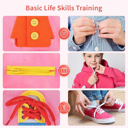 Montessori Busy Board Toys for One Year Old Girl Birthday Gifts,Educational Preschool Learning Activities Sensory Travel Toys for 1 2 3 Year Old, for Toddlers 1-3