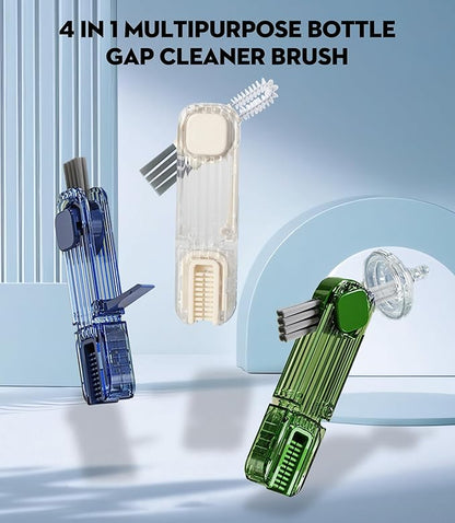 VIDONIO 4 in 1 Cup Lid Gap Cleaning Brush, Mutipurpose Tiny Silicone Cup Holder