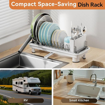 Laveshop Small Dish Drying Rack, Compact Dish Drainer