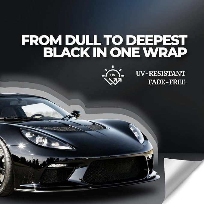 Rockrose Ultra Gloss TPU Black PPF Film for Car Paint Protection 30 in x 50FT Self-Healing, UV Protection, Scratch & Stain Resistant, Hydrophobic, Wet Installation, Strong Adhesive, 7.5 mil Thickness