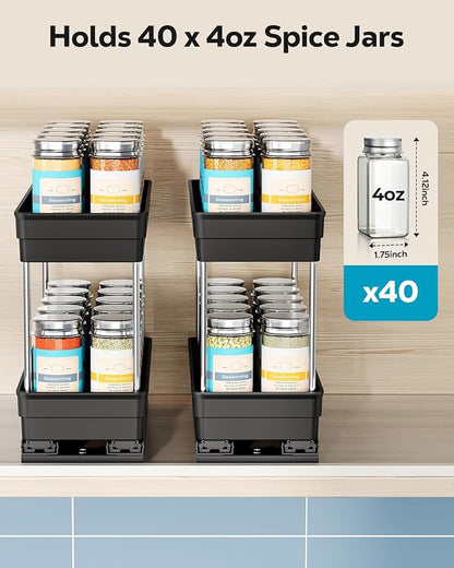 Nieifi Spice Organization for Cabinet-Vertical Spice Rack Pull Out-Spice Rack