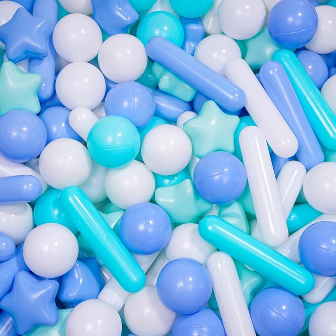MoonxHome Ball Pit Balls for Toddlers, BPA Free Crush Proof Plastic Toy Balls for Ball Pit, Children's Pool Water Toys, Macaron Ocean Balls for Play Tent 2.15 Inch Pack of 100…
