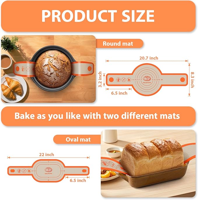 Silicone Bread Sling Oval and Round, Sourdough Tools & Dutch Oven Accessories