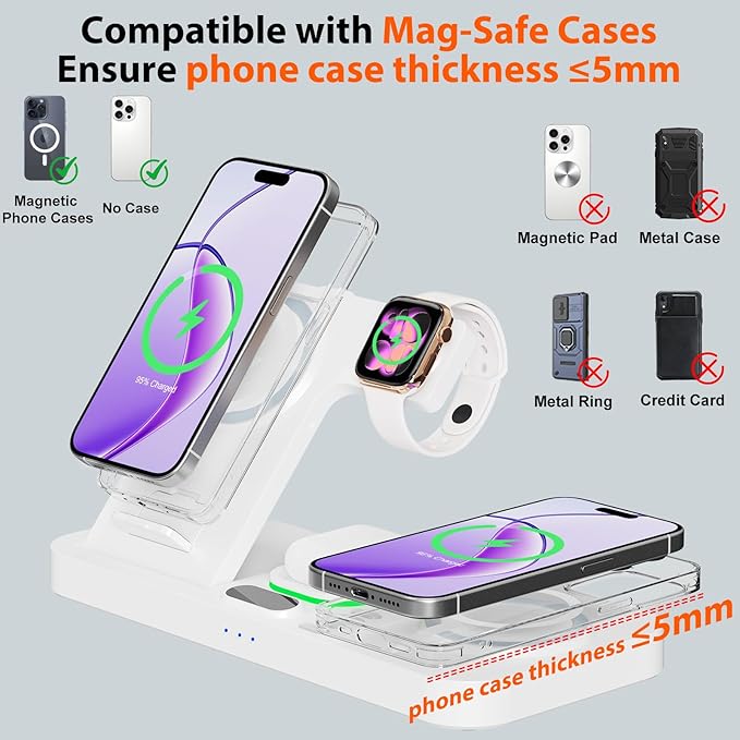 Dual Phone Magnetic Wireless Charging Station