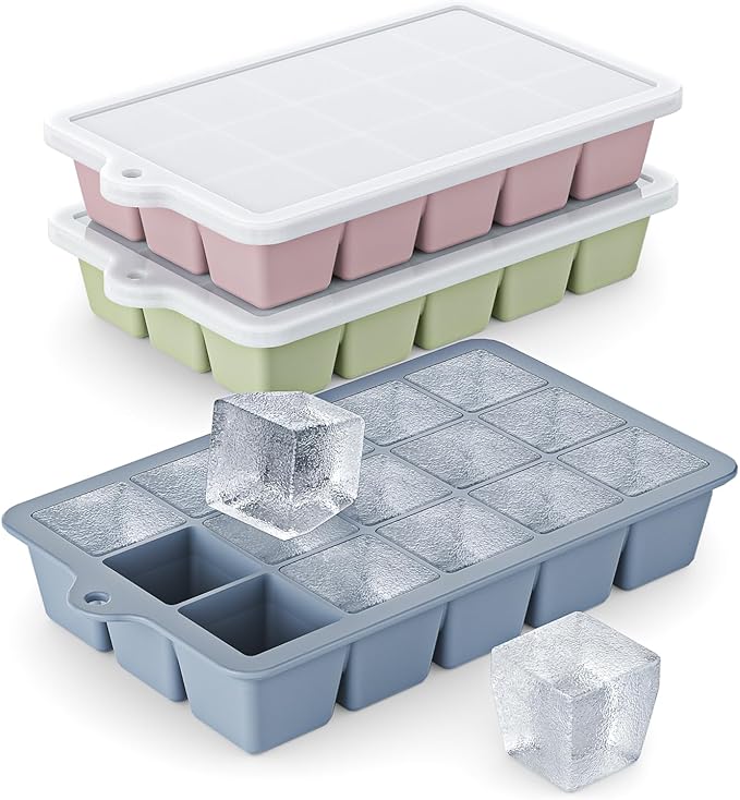 Silicone Ice Cube Tray 3 Pack