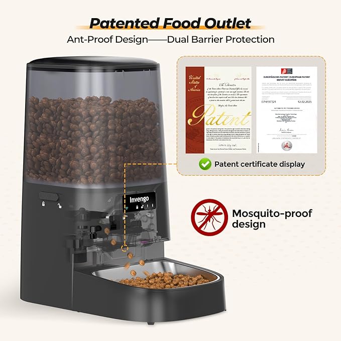 Automatic Cat Feeder with App Control, 5L Food Dispenser