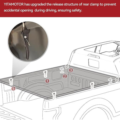 YITAMOTOR Soft Quad-fold Tonneau Cover Fits for Ford F-250 F-350 F250 F350 Super Duty 8ft Bed 2017-2026