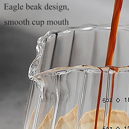 Wooden Handle Coffee Cup with Scale, Espresso Accessories Double Scale Glass