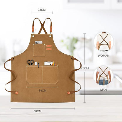 OUNLEN Chef Apron for Men Women Canvas Aprons