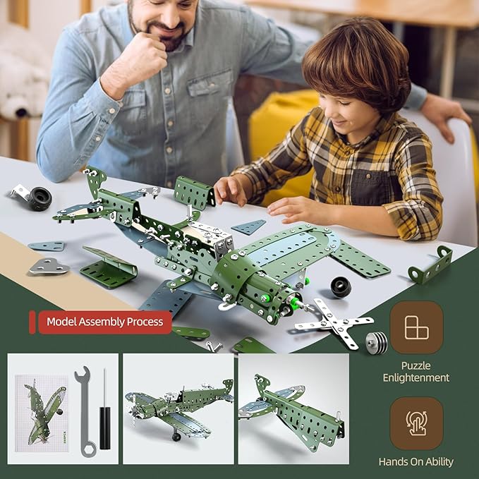 Model Airplane STEM Building Projects Toys - DIY Building STEM Projects Toys for Kids Boys Girls Ages 8-12-16, Assembly Science Kit Model Plane Birthday Gift Toys for Kids Boys 8 9 10 11 12 Years Old