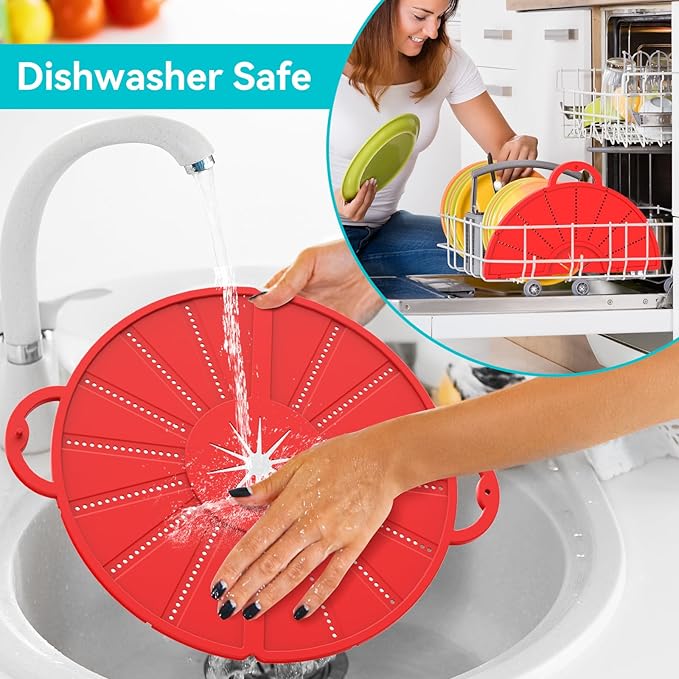 Silicone Splatter Screen for Frying Pan, Foldable Splash Guard, Heat-Resistant