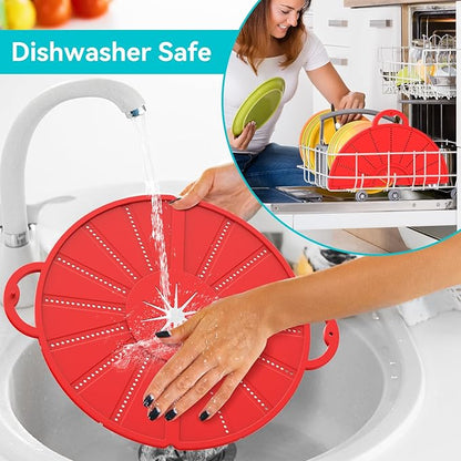 Silicone Splatter Screen for Frying Pan, Foldable Splash Guard, Heat-Resistant