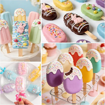 Juome Cake Pop Mold Kit, 2 Pack 6 Cavities Cakesicle Molds Silicone
