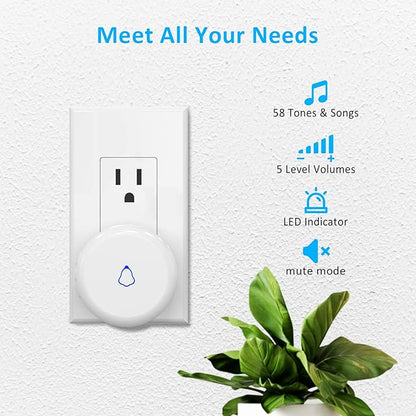 Wieless Door Bells Chimes, AMHEY Door Chime Doorbell