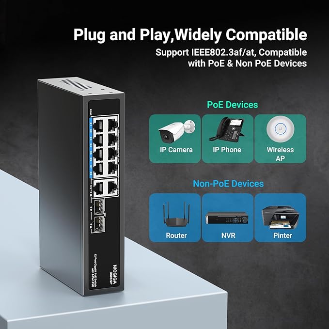 12 Port Gigabit PoE Switch Unmanaged