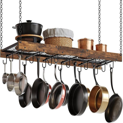 CHOEZON Hanging Pot Rack, Ceiling Wall Mounted Pot Rack