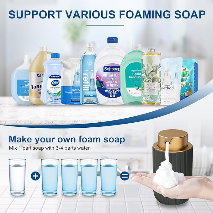Ceramic Foaming Soap Dispenser, 12 oz Bathroom Foam Hand Soap Dispenser