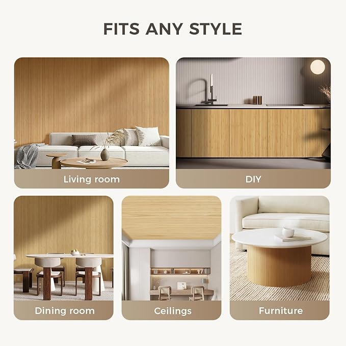 OUZUGIE 1 Pack 96x48 Inch Natural Bamboo Wall Panel – Twinned Carbides Pole