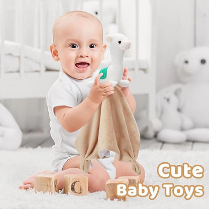 Pro Goleem Llama Security Blanket Soft Loveys for Babies for Boys and Girls Newborn Lovie Infant Blankie Llama Baby Stuff Baby Snuggle Toy Stuffed Animal Baby Gifts 14 Inch