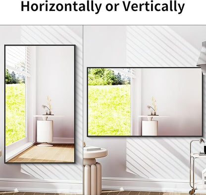 Black Bathroom Mirror for Wall, 30x50 Inch Rectangle Mirrors