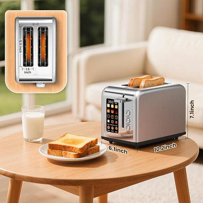 2 Slice Easy Touch Screen Toaster, Stainless Steel Toaster