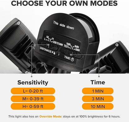 LUTEC 38W 3500 Lumen LED Motion Activated Integrated Dual-Head Floodlight