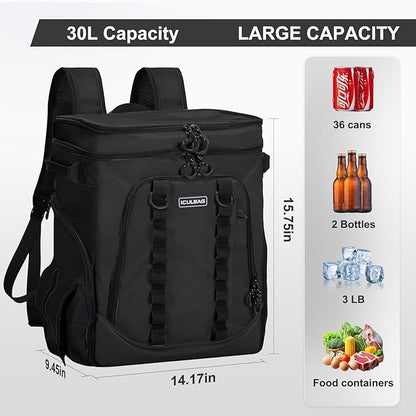Beach Cooler Backpack for Men 36cans Insulated Backpack Cooler Lunch Bag for Women Camping Hiking Picnic Travel for 18 Hours Cooling 30L