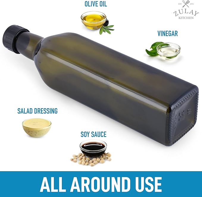 Zulay Kitchen (2 pack 17oz Olive Oil Dispenser Bottle