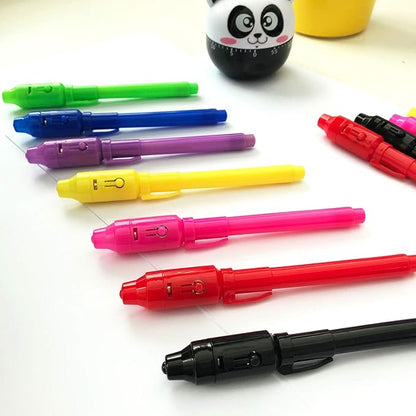 SCStyle Invisible Ink Pen 60Pcs Spy Pen with UV Black Light Magic Spy Marker Kid Pens for Secret Message and Birthday Party,Writing Secret Message for Easter Day Halloween Christmas Party Bag Gift