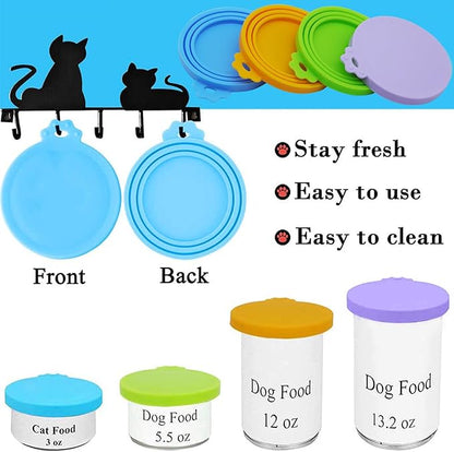 Food Can Covers/4 Pack/Universal BPA Free Silicone Dog Cat Food Tin Lids