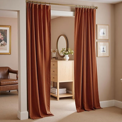 Lazzzy Velvet Blackout Extra Long Curtains Thermal Insulated Room Window Drapes