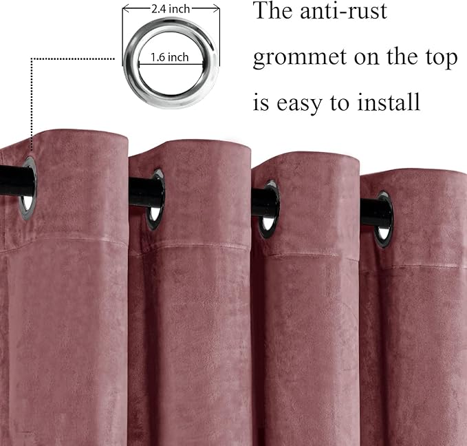 JIUZHEN Velvet Curtains 90 inches Long