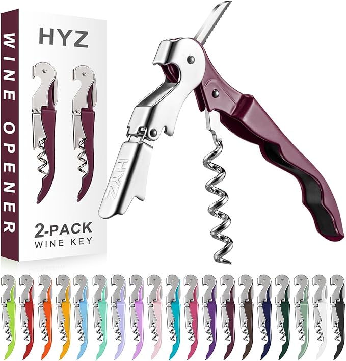 HYZ 2-Pack Wine Opener Waiter Corkscrew, Professional Wine Key