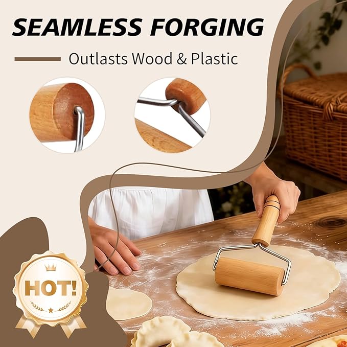Pizza Rolling Pin Small Rolling Pin Wooden Dough Roller Non Stick Pizza Dough