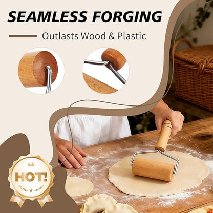 Pizza Rolling Pin Small Rolling Pin Wooden Dough Roller Non Stick Pizza Dough