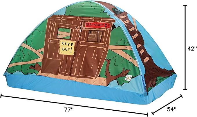 Pacific Play Tents 19791 Kids Tree House Bed Tent Playhouse - Fits Full Size Mattress , Green