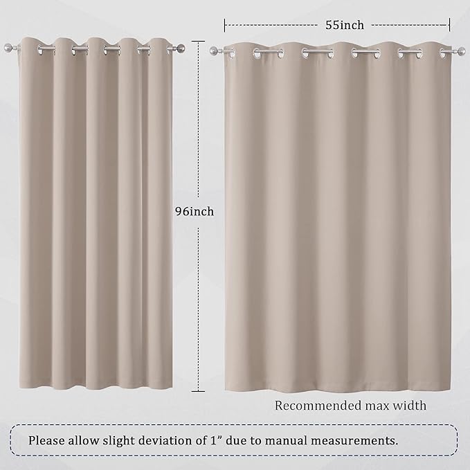 DUALIFE Curtains 96 Inches Long