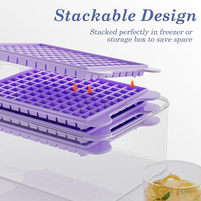 Mini Ice Cube Tray for Freezer: GGUW Nugget Ice Cube Tray