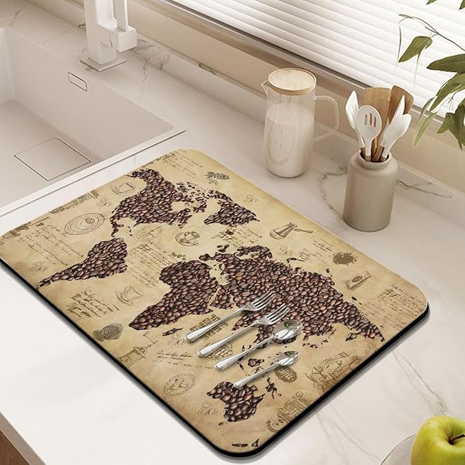 Coffee Bar Mat Accessories for Countertop