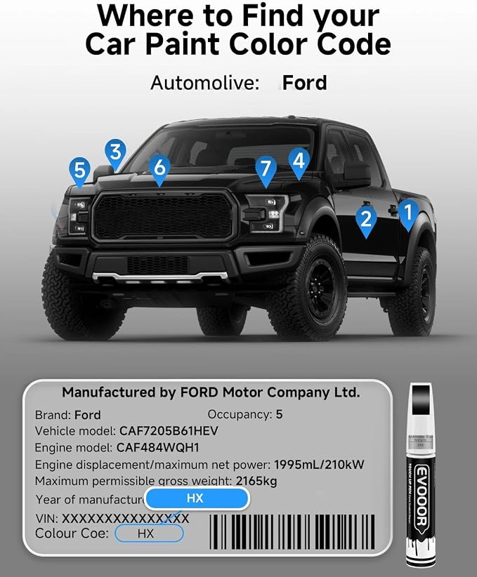 Touch Up Paint for Ford – Exact Match 2 in 1 Paint Pen for Chips and Nicks Repair (Antimatter Blue Metallic(HX))